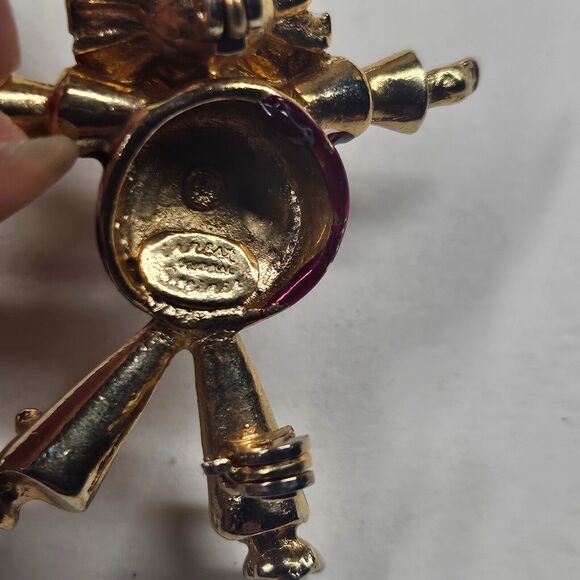 Ernest Steiner Clown Pin Vintage Rhinestone Enamel Brooch MCM - Picture 6 of 8